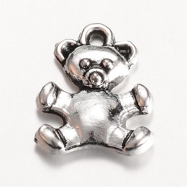

PandaHall Tibetan Style Alloy Pendants, Bear, Cadmium Free & Lead Free, Antique Silver, 16x13x3mm, Hole: 2mm, about 690pcs/1000g Alloy Bear