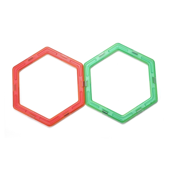 

PandaHall DIY Plastic Magnetic Building Blocks, 3D Building Blocks Construction Playboards, for Kids Building Toys Gift Accessories, Hexagon..., Multicolor