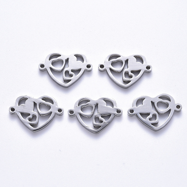 

PandaHall 201 Stainless Steel Links Connectors, Laser Cut, Heart, for Valentine's Day Jewelry Making, Stainless Steel Color, 12x18.5x1.5mm...