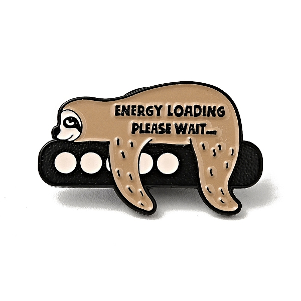 

PandaHall Word Energy Loading Please Wait Enamel Pin, Electrophoresis Black Alloy Animal Brooch for Backpack Clothes, Sloth Pattern..., Brown
