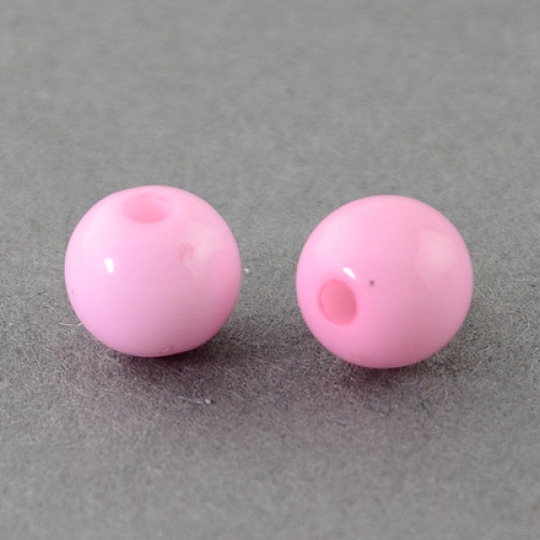 

PandaHall Solid Chunky Acrylic Ball Beads, Round, Pearl Pink, 4mm, Hole: 1mm, about 14800pcs/500g Acrylic Round Pink