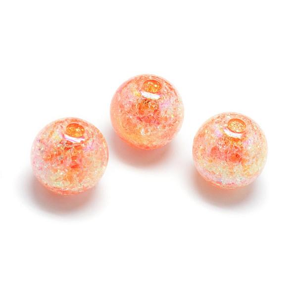 

PandaHall Crackle Style Acrylic Beads, AB Colour, Inside Color, Round, Dark Orange, 20mm, Hole: 2.5mm, about 110pcs/500g Acrylic Round...