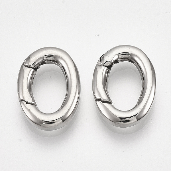 

PandaHall 304 Stainless Steel Spring Gate Rings, Oval Rings, Stainless Steel Color, 15.5x11.5x3mm, Inner Diameter: 10x6mm 304 Stainless...