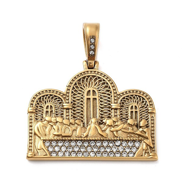304 Stainless Steel Rhinestone Pendants