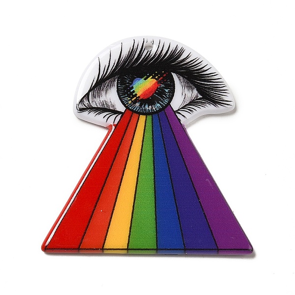 

PandaHall Acrylic Pendants, Jewelry Making Findings, Eye Pattern, 48x44x2.5mm, Hole: 1.8mm Acrylic Eye