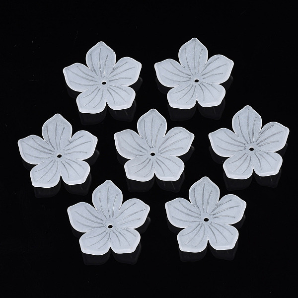 

PandaHall Transparent Acrylic Beads, Frosted, Flower, Clear, 25x26x5.5mm, Hole: 1.6mm, about 690pcs/500g Acrylic Flower Clear