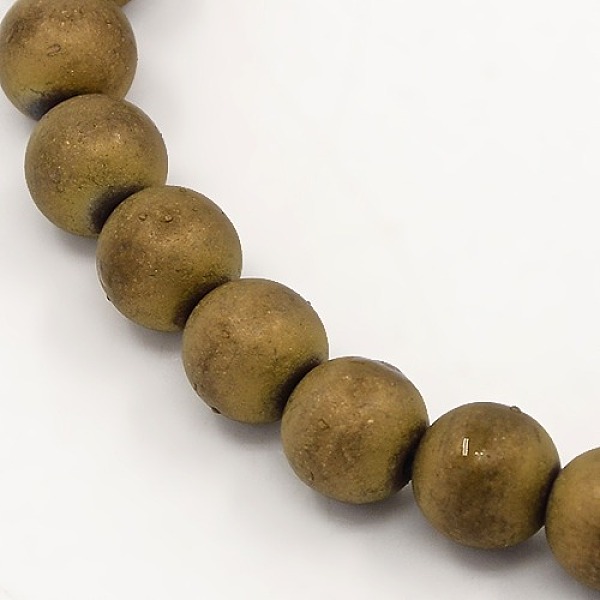 

PandaHall Electroplate Non-magnetic Synthetic Hematite Beads Strands, Frosted, Grade A, Round, Antique Bronze Plated, 8mm, Hole: 1mm, about...