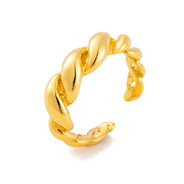 

PandaHall 925 Sterling Silver Twist Cuff Open Rings for Women Men, Golden, Adjustable Sterling Silver Twist