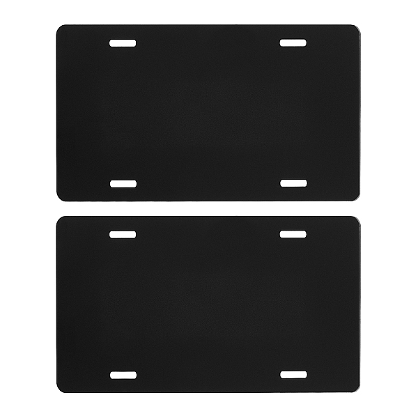 PandaHall Aluminium Blank Plates, for DIY Number Plates, Black, 30.3x15.25x0.06cm, Hole: 26.5x25.5mm Aluminum Black