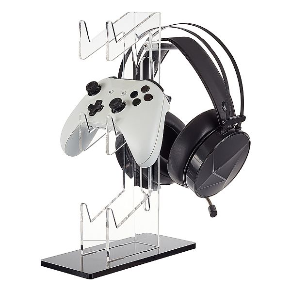PandaHall 3-Tier Transparent Acrylic Game Controller Display Stand Holders, Controllers & Full-Size Gaming Headset Desktop Organizer Stands...