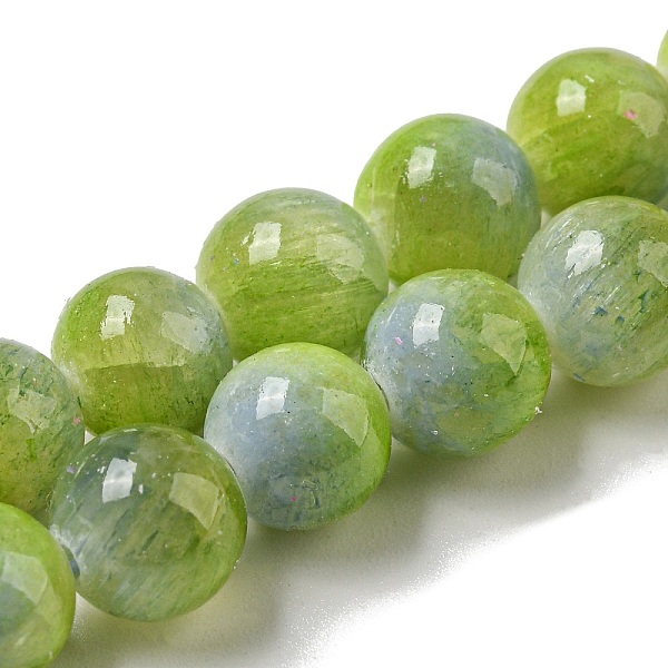 

PandaHall Dyed Natural Jade Beads Strands, Round, Yellow Green, 8mm, Hole: 1.2mm, about 49pcs/strand, 15.55 inch(39.5cm) Other Jade Round