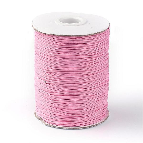 

PandaHall Korean Waxed Polyester Cord, Hot Pink, 1mm, about 85yards/roll Waxed Polyester Cord Round Pink