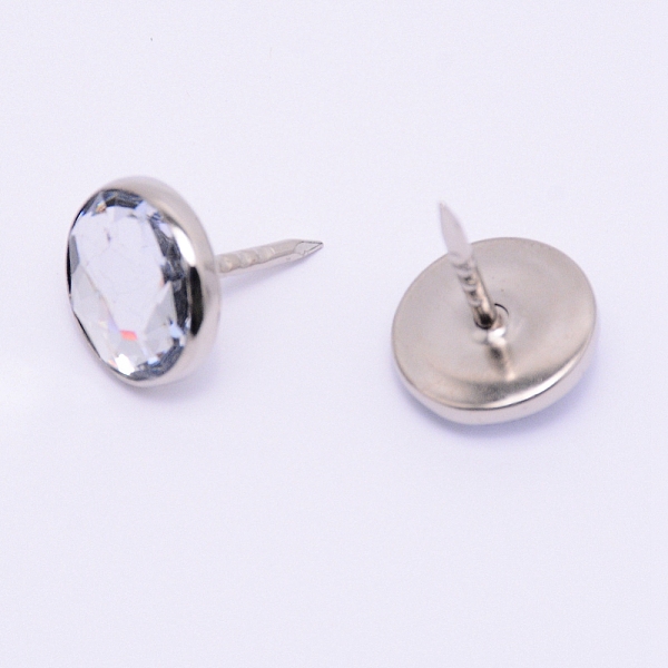 

PandaHall Iron Nails, with Acrylic, Sofa Foam Nails, for Furniture Decoration, Clear, 22x17mm, pin: 2mm Acrylic Clear