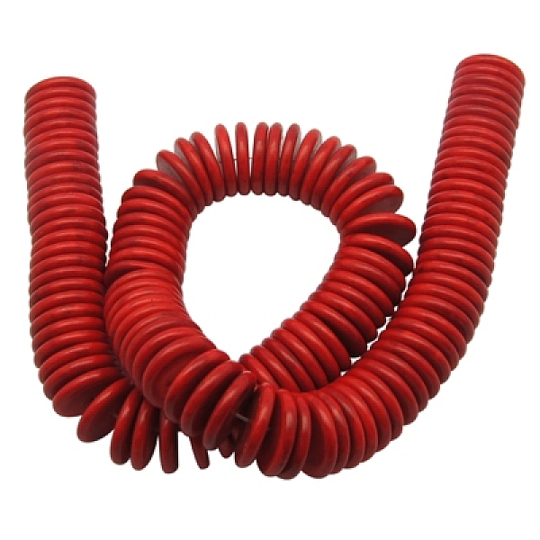 

PandaHall Synthetic Howlite Beads, Dyed, Heishi Beads, Disc/Flat Round, Red, 20x3mm, Hole: 1mm Howlite Disc Red