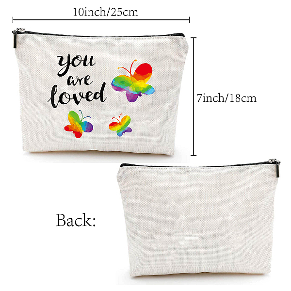 

PandaHall 12# Cotton-polyester Bag, Stroage Bag, Rectangle, Butterfly Pattern, 18x25cm Cloth Butterfly