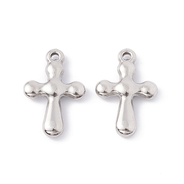 

PandaHall 201 Stainless Steel Pendants, Cross, Stainless Steel Color, 22x15x3.5mm, Hole: 1.6mm 201 Stainless Steel Cross