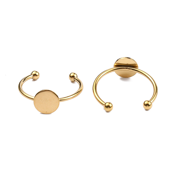 

PandaHall Stainless Steel Open Cuff Finger Ring Finding, Pad Ring Settings, Light Gold, Tray: 8mm, US Size 7 3/4(17.9mm), 1.5~3mm Stainless...