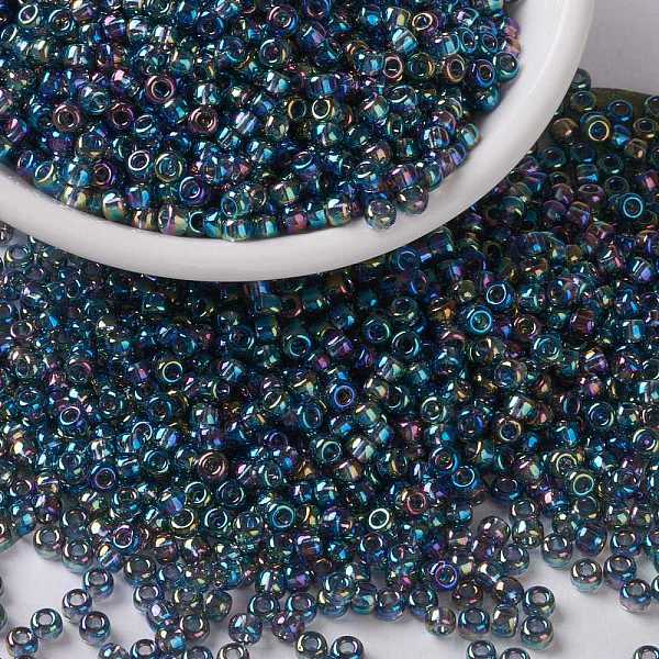 

PandaHall MIYUKI Round Rocailles Beads, Japanese Seed Beads, (RR249) Transparent Gray AB, 8/0, 3mm, Hole: 1mm, about 422~455pcs/bottle...