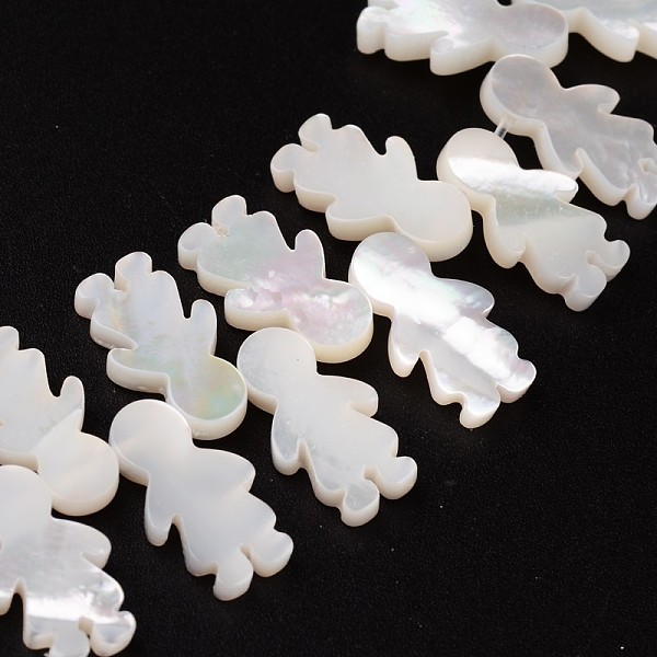 

PandaHall Natural Shell Beads, Child, Antique White, 15x8x2mm, Hole: 1mm Other Sea Shell Human Orange