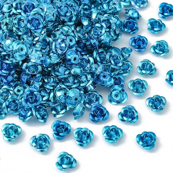 

PandaHall Aluminum Cabochons, Nail Art Decoration Accessories, for DIY Mobile Phone Decoration Accessories, Flower, Dark Turquoise, 12x12mm...