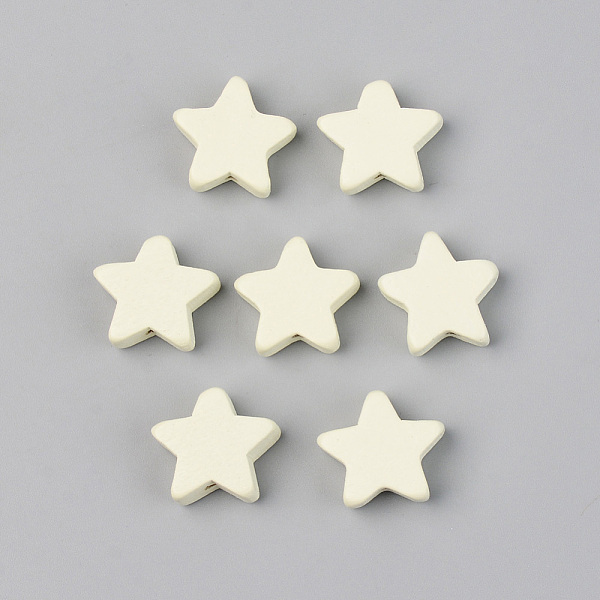 

PandaHall Painted Natural Wood Beads, Lead Free, Star, Beige, 14x15.5x6mm, Hole: 1.2mm Schima Wood Star Yellow