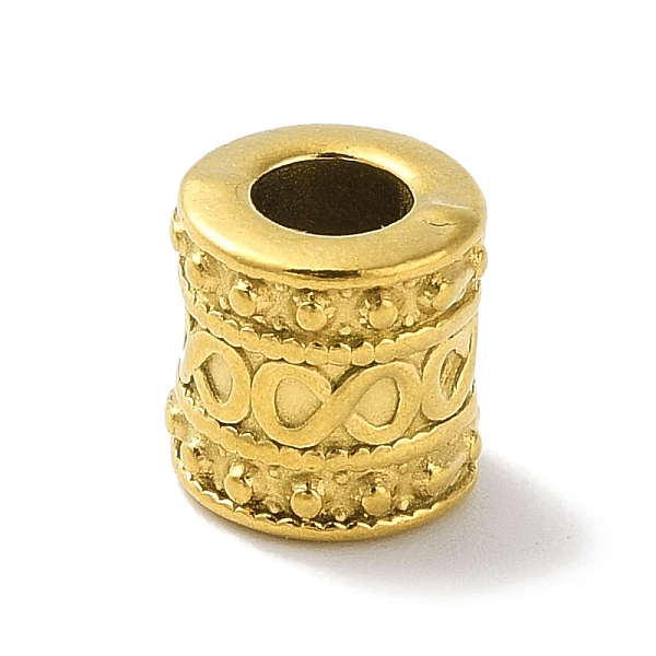 

PandaHall 304 Stainless Steel Beads, Column with Infinity, Golden, 8.5x8mm, Hole: 4mm 304 Stainless Steel Column