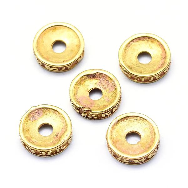 

PandaHall Brass Spacer Beads, Lead Free & Cadmium Free & Nickel Free, Rondelle, Raw(Unplated), 10x2.5mm, Hole: 2.5mm Brass Rondelle