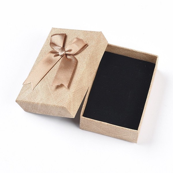 

PandaHall Cardboard Jewelry Set Boxes, with Sponge Pad Inside, Rectangle, PapayaWhip, 9.35x6.3x3cm Paper Rectangle Orange