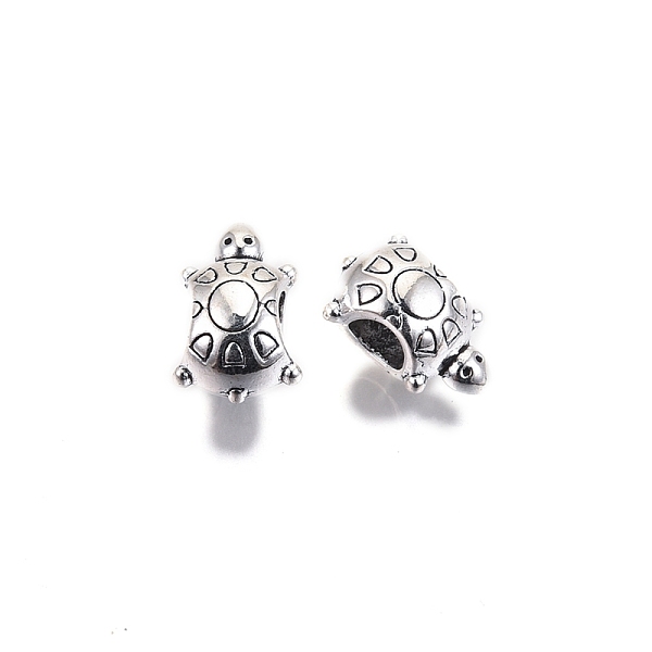 

PandaHall Tibetan Style Alloy European Beads, Large Hole Beads, Cadmium Free & Lead Free, Tortoise Shape, Antique Silver, 14x9x8mm, Hole...