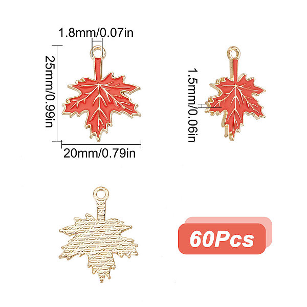 Sunnyclue 60 個秋のテーマ ラック メッキ合金エナメル ペンダント