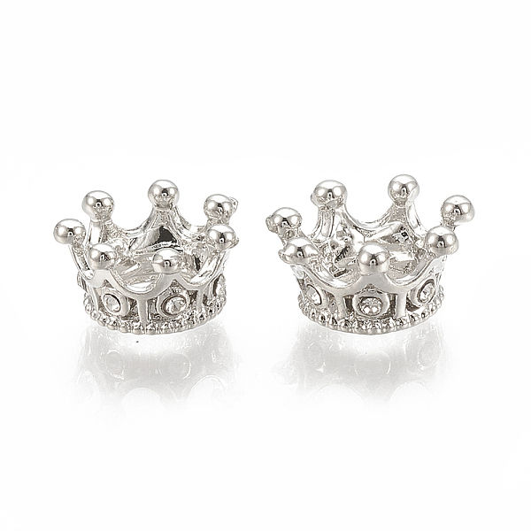 

PandaHall Alloy European Beads, Large Hole Beads, with Rhinestone, Crown, Crystal, Platinum, 11.5x6mm, Hole: 5mm Alloy+Rhinestone Crown..., Clear