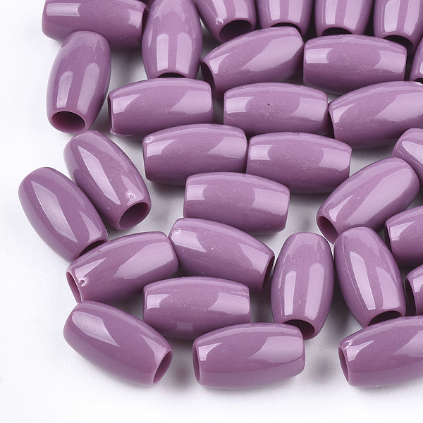 

PandaHall Acrylic European Beads, Large Hole Beads, Oval, Old Rose, 12x7mm, Hole: 4mm, about 1700pcs/500g Acrylic Oval Purple