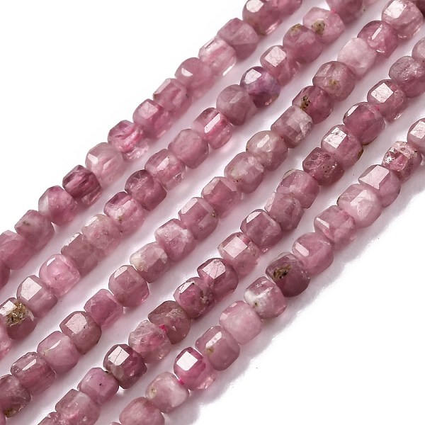 

PandaHall Natural Pink Tourmaline Beads Strands, Faceted, Cube, 2x2x2mm, Hole: 0.6mm, about 164~180pcs/strand, 15.35 inch(39cm) Tourmaline...