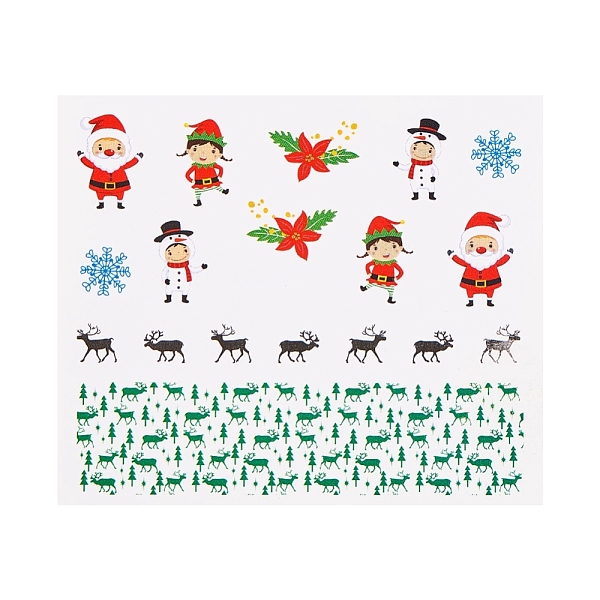 

PandaHall 3D Christmas Nail Stickers, Water Transfer Stickers Santa Claus Elk Tree Bell Sock Designs Sticker, for Xmas Winter Fingernails...