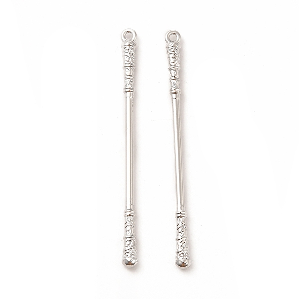 

PandaHall Rack Plating Alloy Big Pendants, Cadmium Free & Nickel Free & Lead Free, Rod Charm, Platinum, 70x5x4mm, Hole: 1.5mm Alloy Others