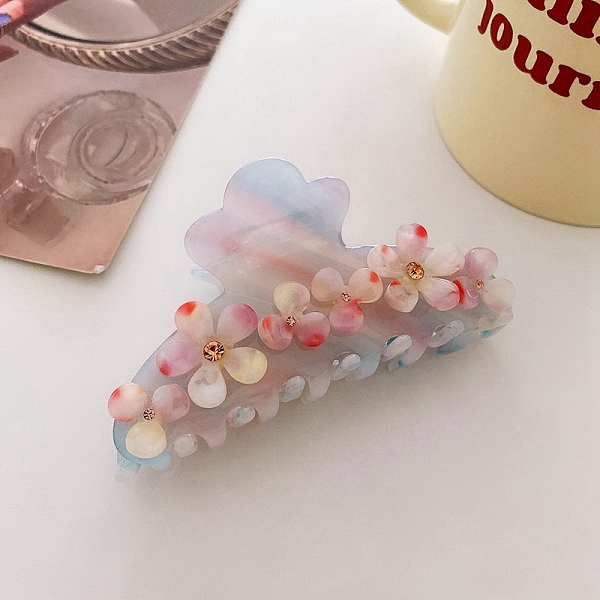 

PandaHall Flower Rhinestones Claw Hair Clips, Cellulose Acetate(Resin) Hair Clips for Women Girls, Sky Blue, 92x46.5x49mm Cellulose Acetate...