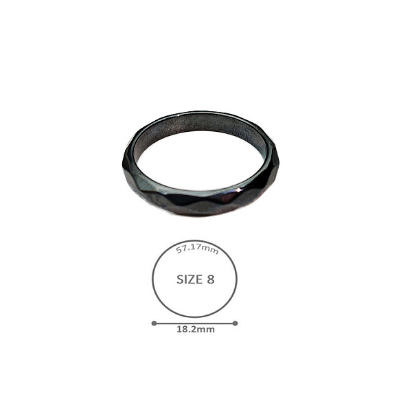 

PandaHall Synthetic Hematite Plain Band Rings, Inner Diameter: 18.2mm Hematite Flat
