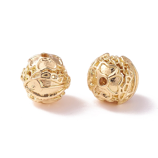

PandaHall Brass Hollow Round Beads, Golden, 8mm, Hole: 1mm Brass Round