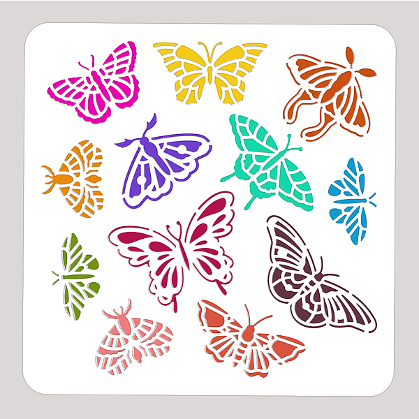 

PandaHall PET Hollow Out Drawing Painting Stencils, for DIY Scrapbook, Photo Album, Butterfly, 300x300mm Plastic Butterfly