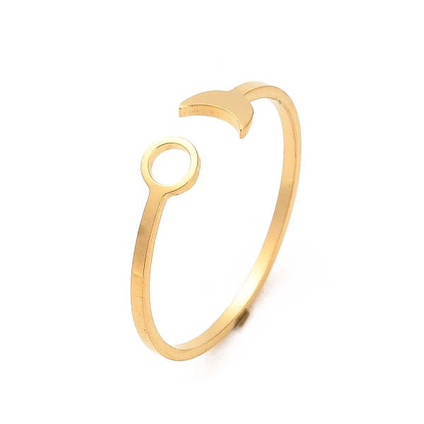 

PandaHall 304 Stainless Steel Open Cuff Rings, Sun & Moon, Golden, US Size 8(18.1mm) 304 Stainless Steel Sun