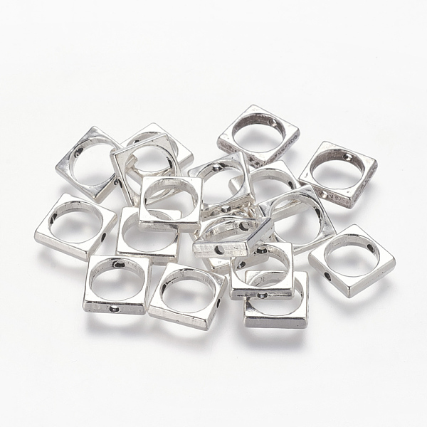 

PandaHall Tibetan Style Bead Frames, Lead Free, Cadmium Free and Nickel Free, Square, Antique Silver, about 11mm long, 11mm wide, 3mm thick...