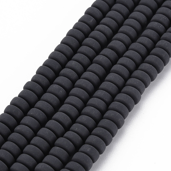 

PandaHall Handmade Polymer Clay Beads Strands, for DIY Jewelry Crafts Supplies, Flat Round, Black, 6~7x3mm, Hole: 1.5mm, about...