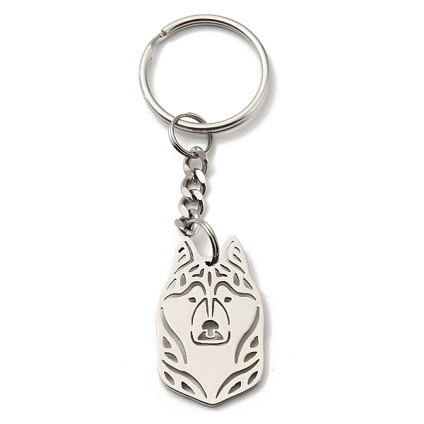 

PandaHall 304 Stainless Steel Keychain, Dog, Stainless Steel Color, 8.1cm Stainless Steel Dog
