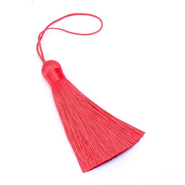 

PandaHall Polyester Cord Tassel Big Pendants, Red, 85x12mm Polyester Red