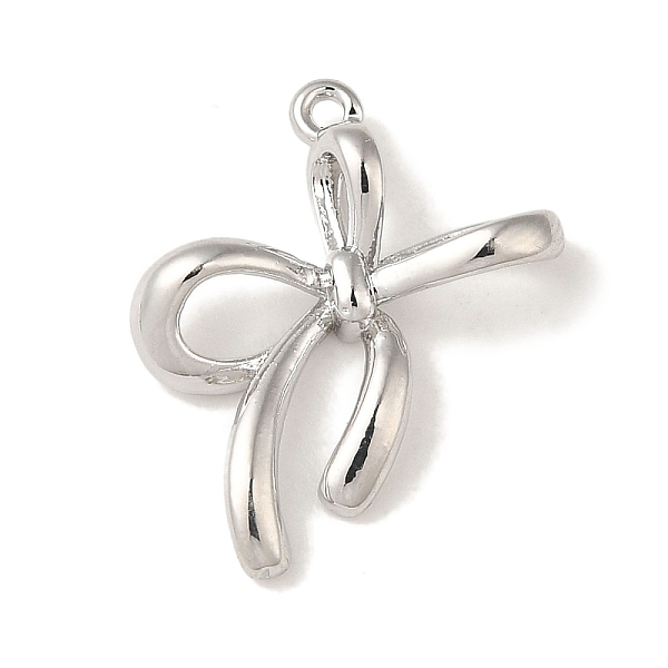 

PandaHall Brass Pendants, Bowknot, Platinum, 18x15.5x3mm, Hole: 1.4mm Brass Bowknot