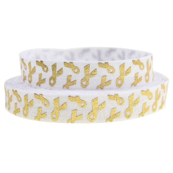 

PandaHall 50 Yards Flat Hot Stamping Ribbon Nylon Elastic Cord, Folding Stretchy Cord, for Garment Accessories, WhiteSmoke, 5/8 inch(15mm)..., White