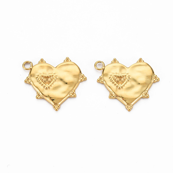

PandaHall Ion Plating(IP) 304 Stainless Steel Pendants, Cadmium Free & Nickel Free & Lead Free, Heart, Real 14K Gold Plated, 16.5x18.5x2mm...