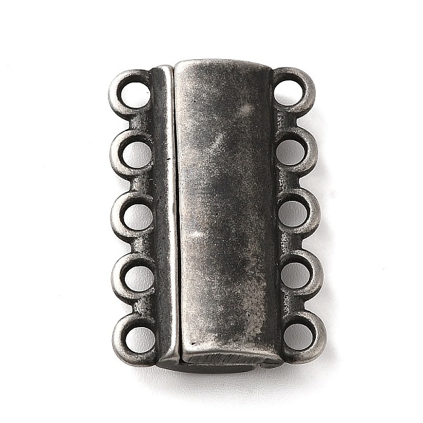 

PandaHall 304 Stainless Steel Multi-Strand Magnetic Slide Clasps, 5-Strand, 10-Hole, Rectangle, Gunmetal, 28x18.5x6mm, Hole: 2.5mm 304...
