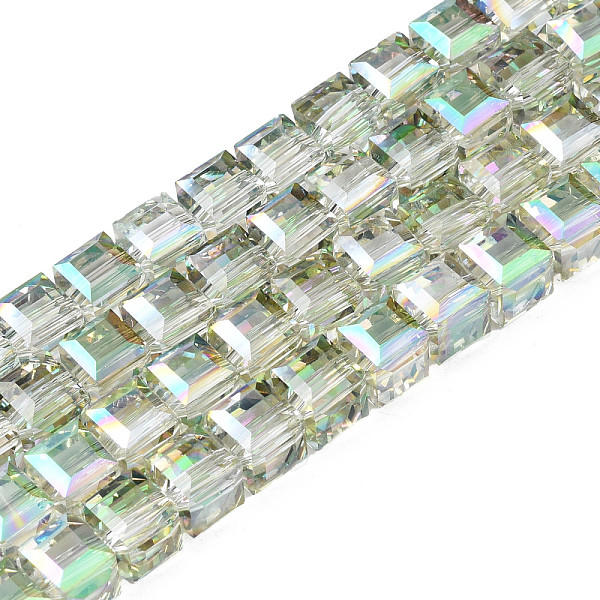 

PandaHall Electroplate Transparent Glass Beads Strands, Faceted, Cube, Light Green, 7x7x7mm, Hole: 1.4mm, about 100pcs/strand, 26.77 inch...