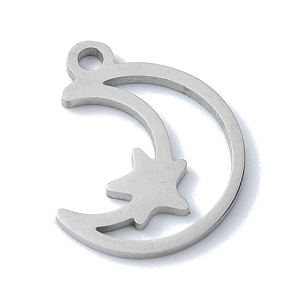 

PandaHall 304 Stainless Steel Charms, Laser Cut, Moon with Star Charms, Stainless Steel Color, 14.5x12.5x1mm, Hole: 1mm 304 Stainless Steel...